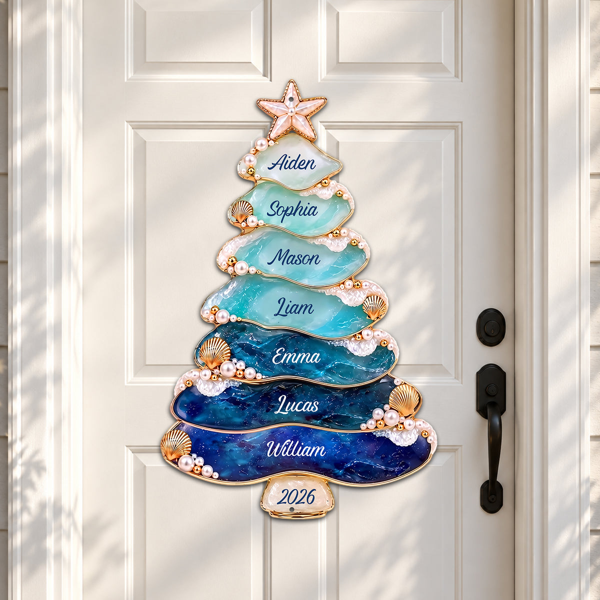 Merry Christmas - Personalized Family Cut Metal Sign