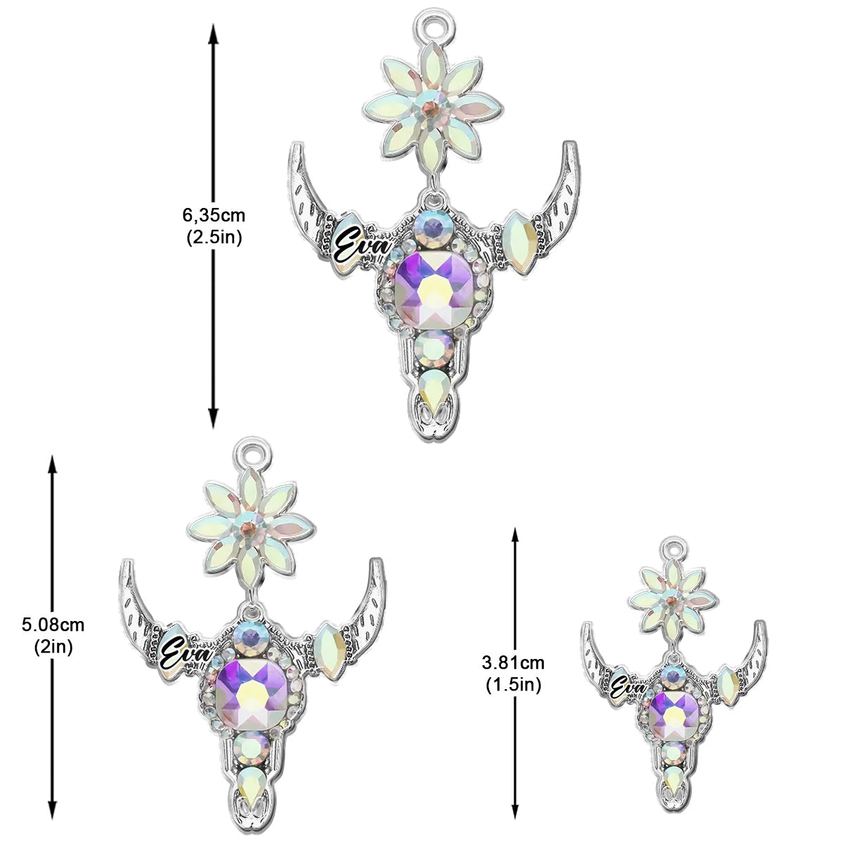 Wunderschöne personalisierte Cowgirl-Ohrringe mit Stierkopf