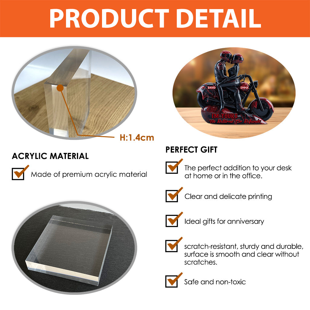 I'm Your No Returns Or Refunds - Personalized Biker Custom Shaped Acrylic Plaque