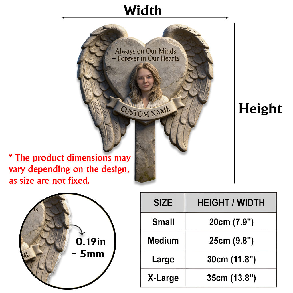 Always On Our Minds - Personalized Memorial Acrylic Garden Sign/ Acrylic Plaque Sign