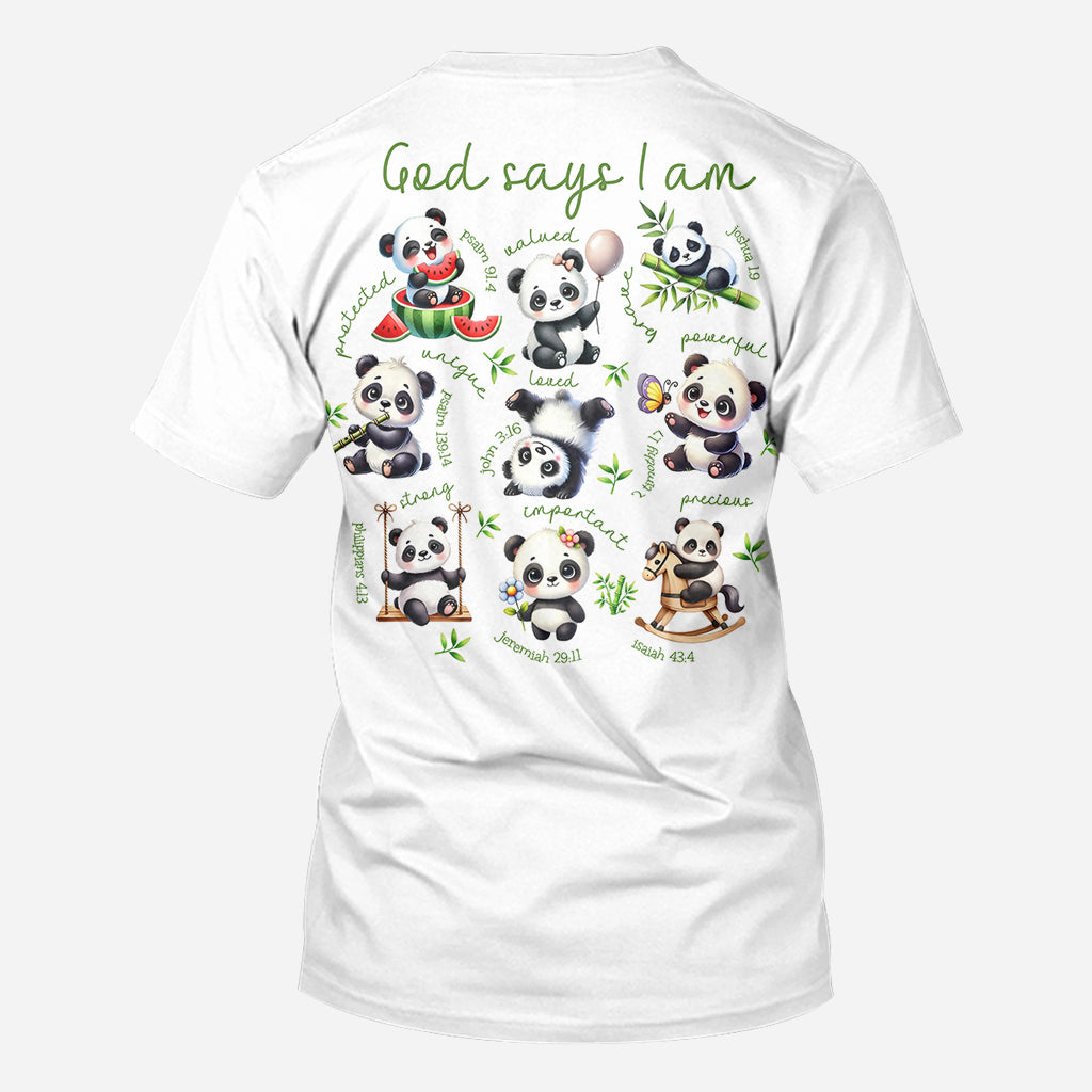 Dieu dit que je suis - T-shirt personnalisé pour amoureux des pandas