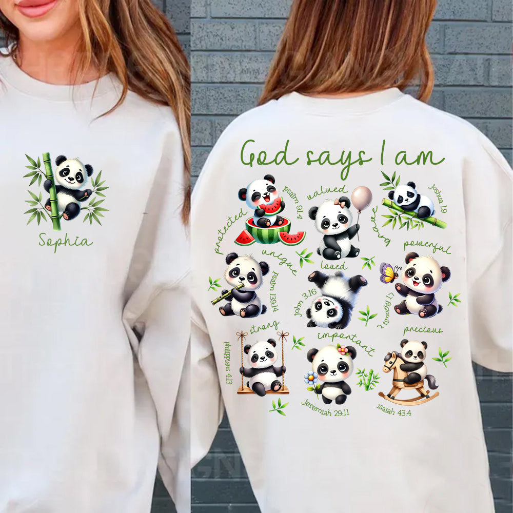 Dieu dit que je suis - T-shirt personnalisé pour amoureux des pandas