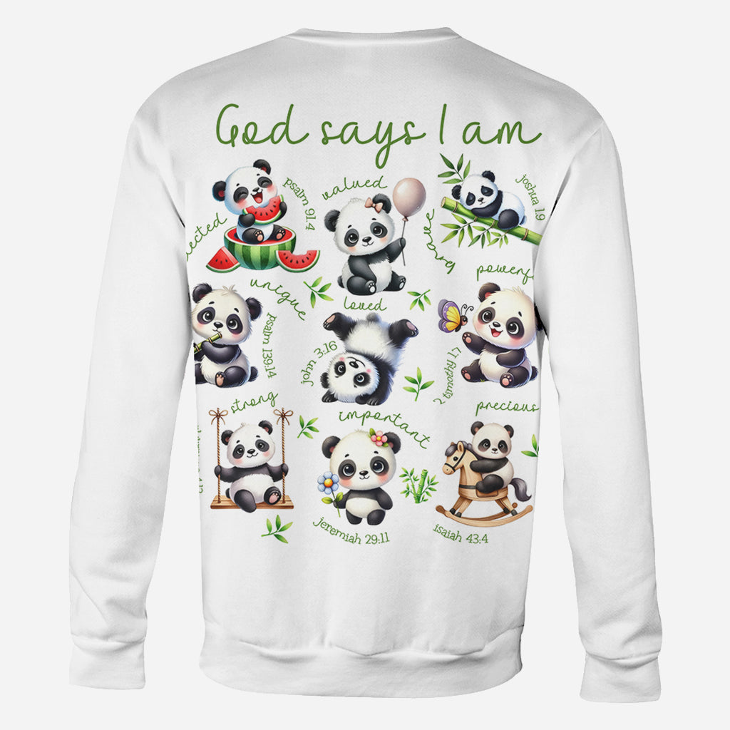 Dieu dit que je suis - T-shirt personnalisé pour amoureux des pandas