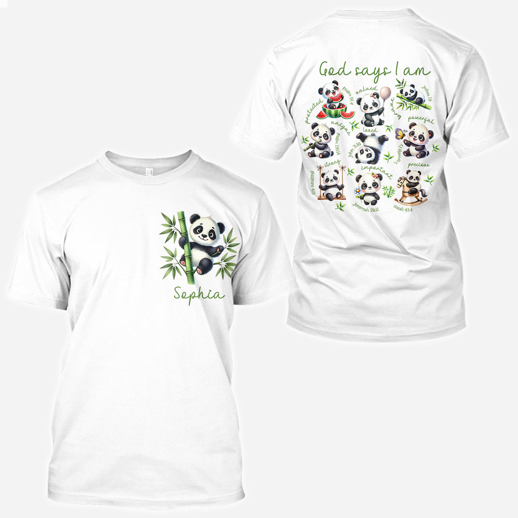 Dieu dit que je suis - T-shirt personnalisé pour amoureux des pandas
