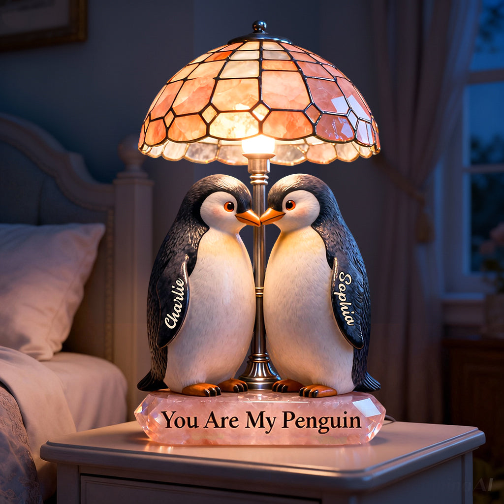 Tu es mon pingouin - Veilleuse LED acrylique personnalisée pour amoureux des pingouins