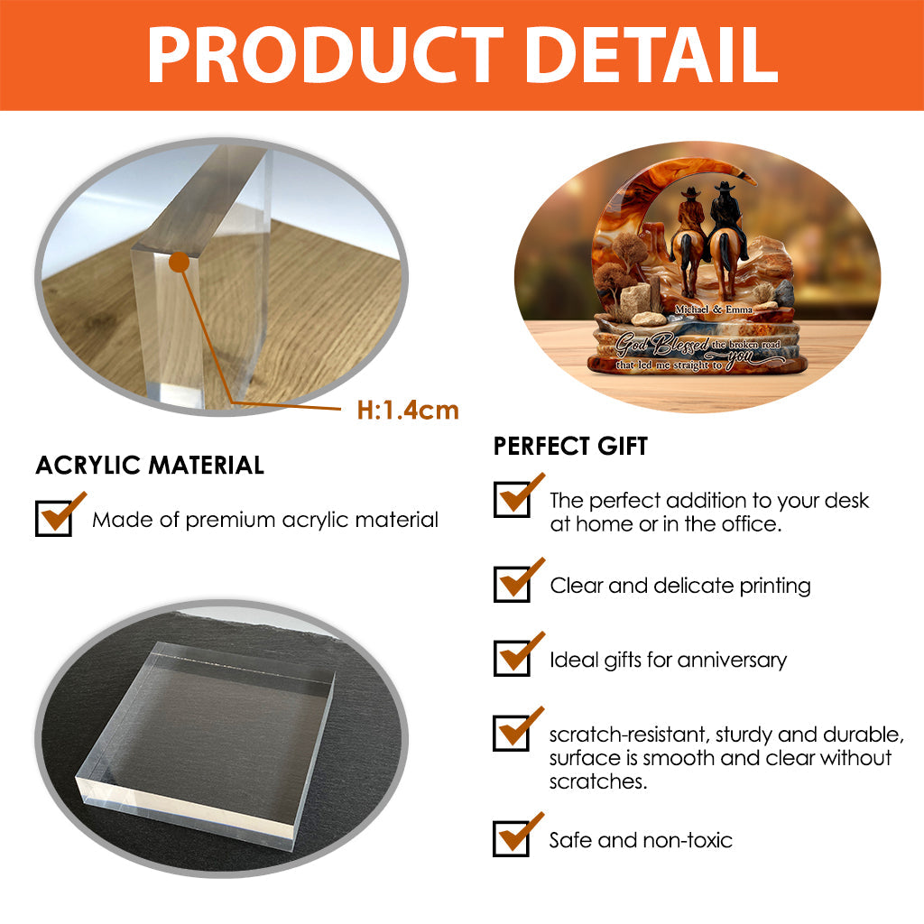 You And Me We Got This - Personalized Cowgirl Custom Shaped Acrylic Plaque