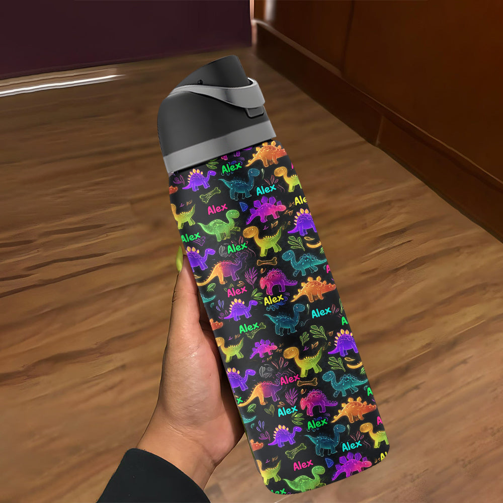 Dinosaur Drinkware for Kids - Personalized Kid 2-In-1 Spout Water Bottle
