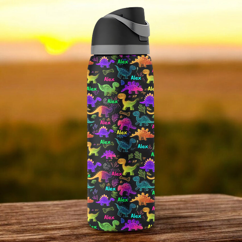 Dinosaur Drinkware for Kids - Personalized Kid 2-In-1 Spout Water Bottle