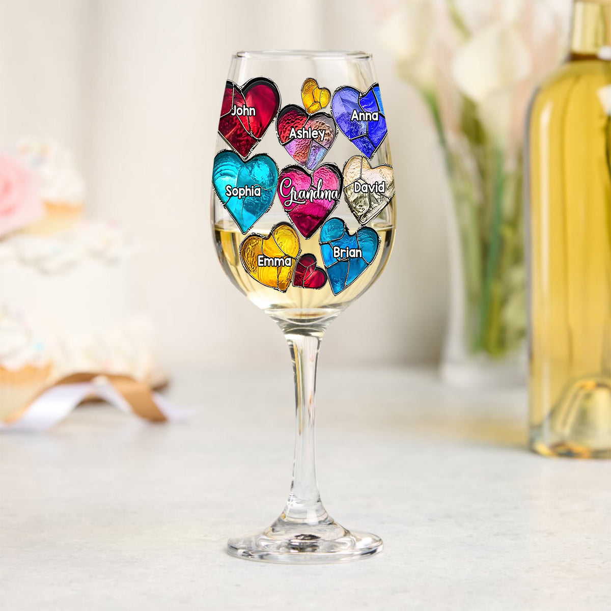 Best Grandma Ever - Personalized Grandma Wine Glass With Long Stem