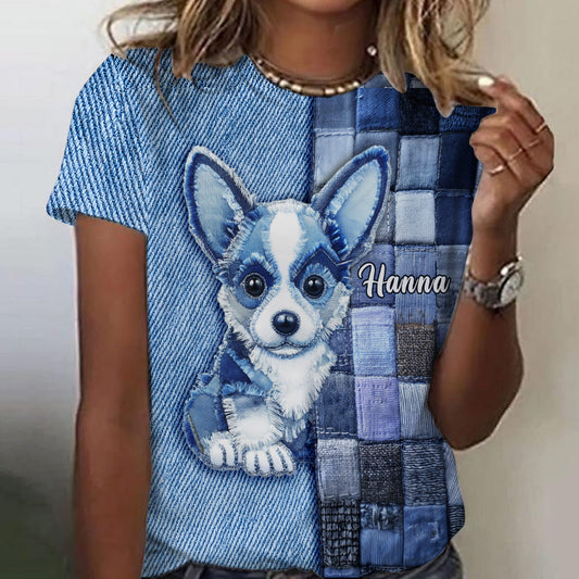 Liebe zum Pembroke Welsh Corgi - Personalisiertes T-Shirt mit Hundemotiv