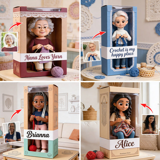 Jedes Hobby – Häkeln, Nähen, Stricken usw. – Personalisierte, individuell geformte Acrylplakette aus Häkelarbeiten