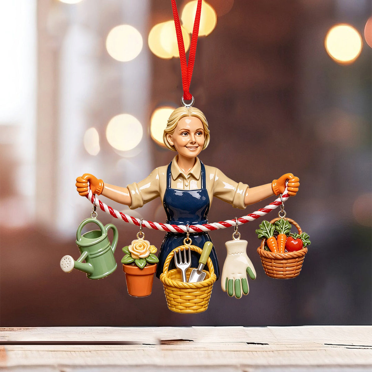 Growing Joy This Christmas - Personalized Gardening Ornament With Charm