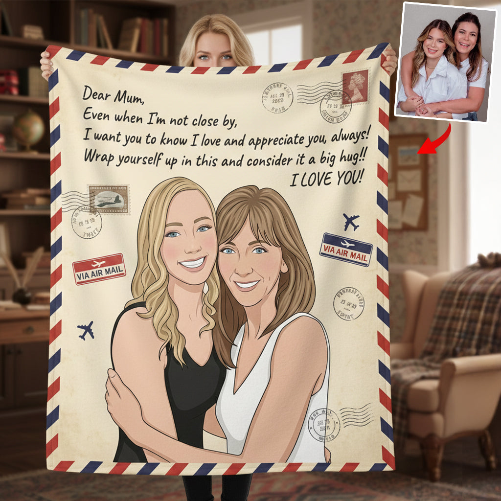 Wrap Yourself In A Big Hug - Personalized Mother Blanket