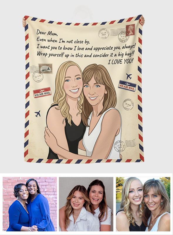 Wrap Yourself In A Big Hug - Personalized Mother Blanket