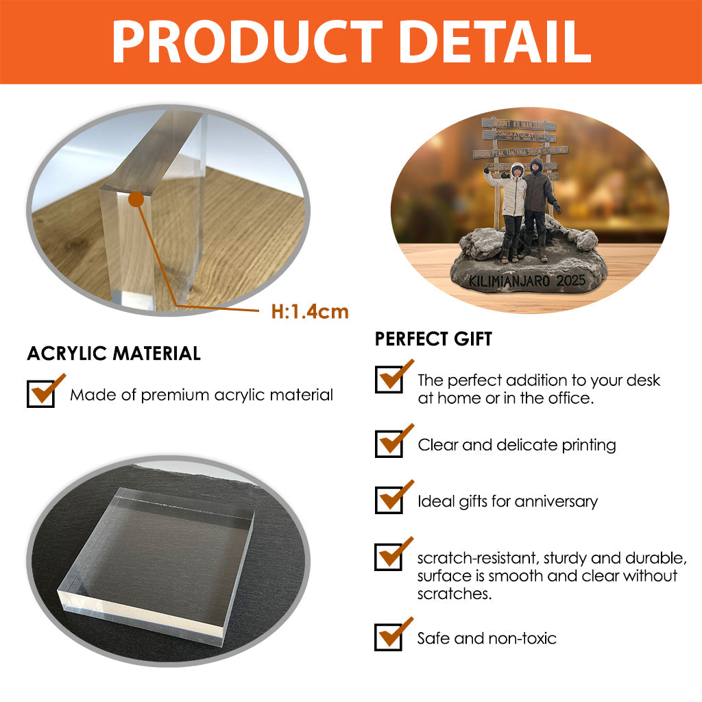 Custom From Any Photo - Personalized Hiking Custom Shaped Acrylic Plaque