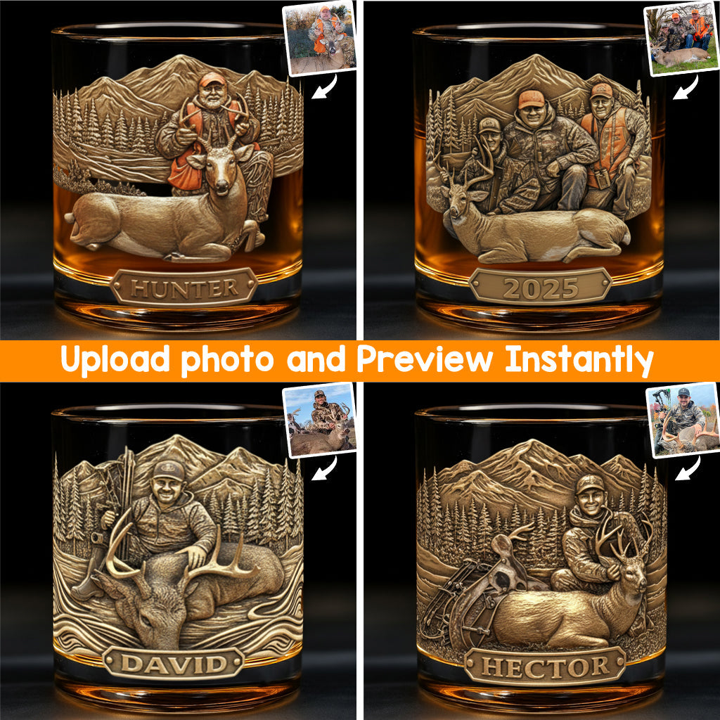 Custom From Any Photo - Personalized Hunting Whiskey Glass