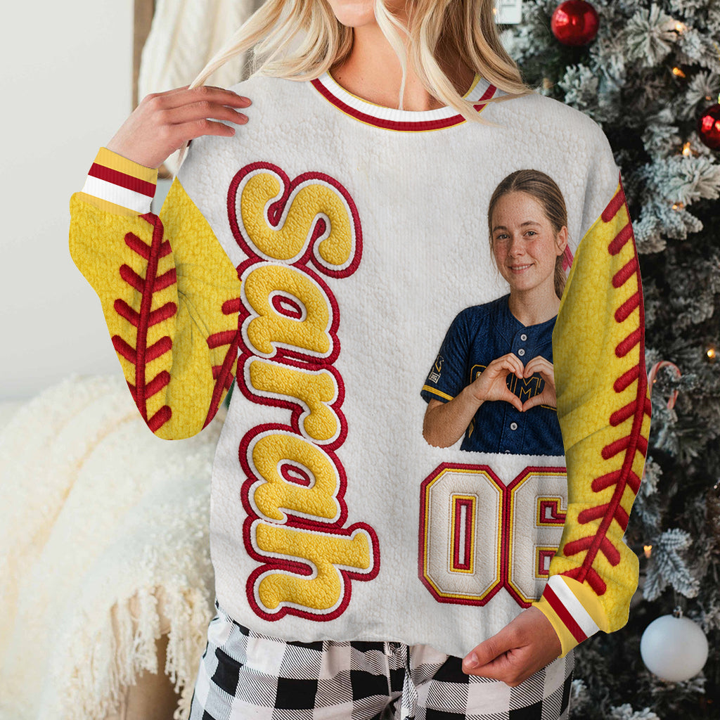Softball Is My Therapy - Personalized Softball Cardigan Sweater