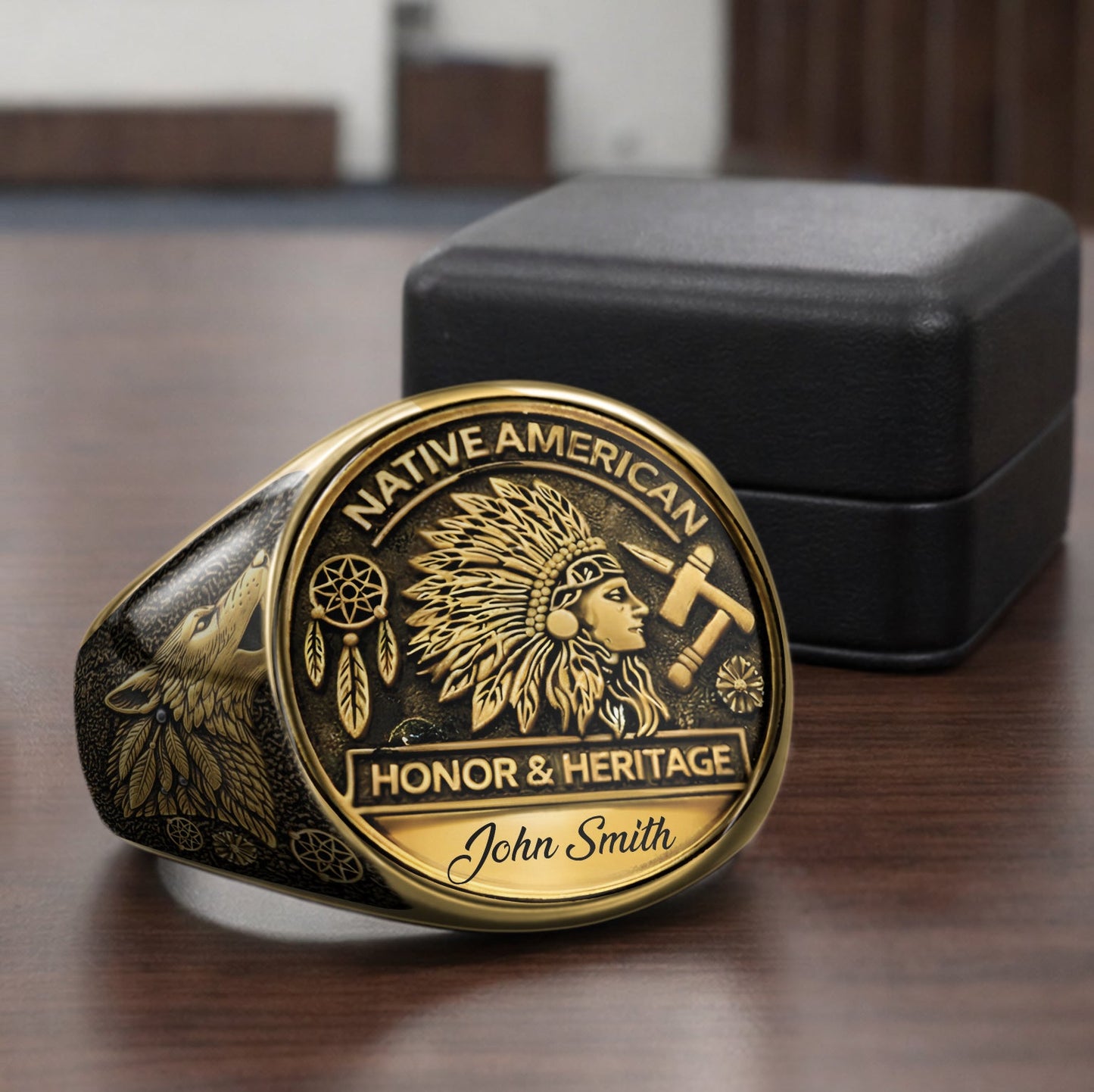 Native Pride, Native American - Personalized American Indian Signet Ring