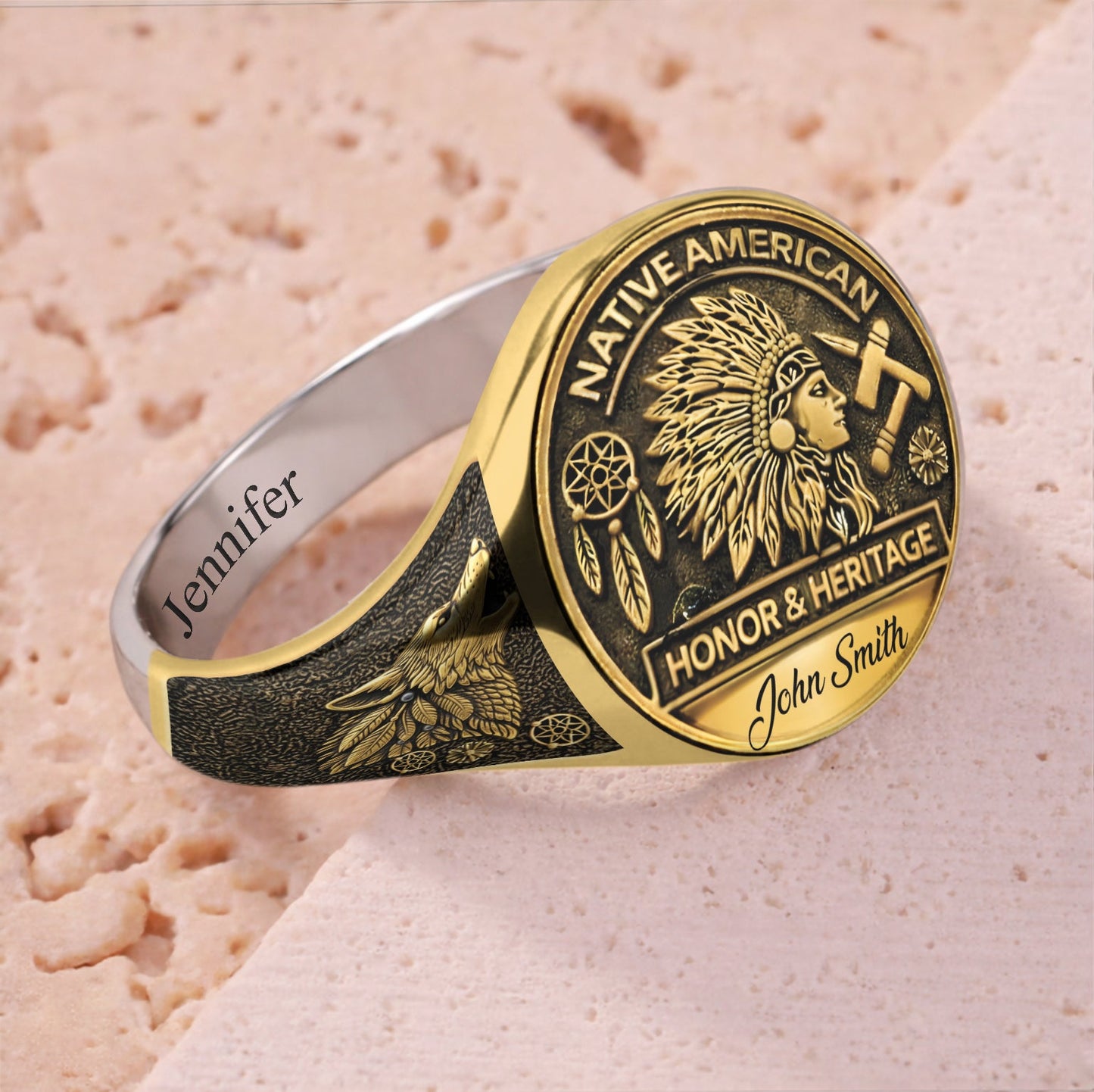 Native Pride, Native American - Personalized American Indian Signet Ring