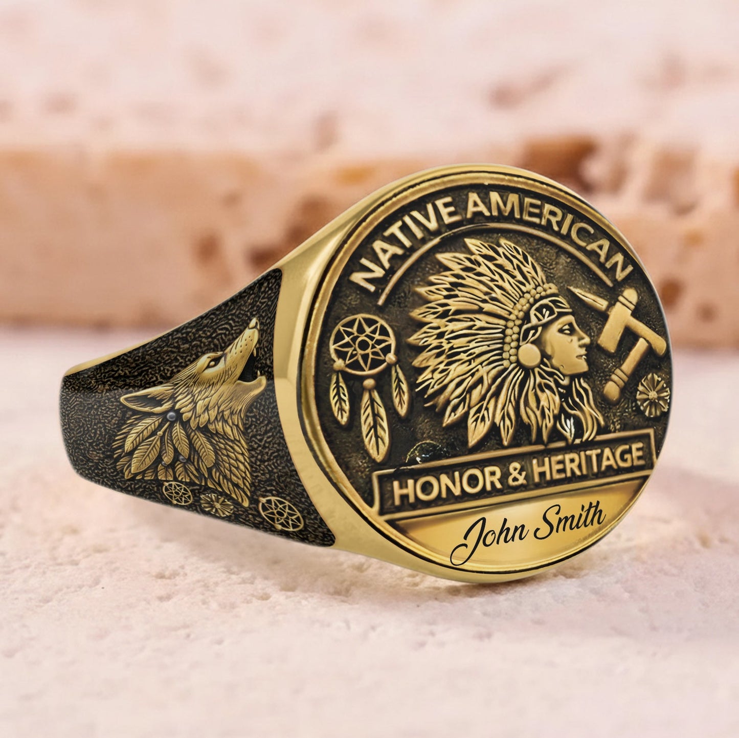 Native Pride, Native American - Personalized American Indian Signet Ring