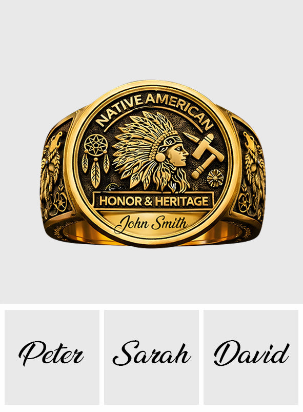 Native Pride, Native American - Personalized American Indian Signet Ring