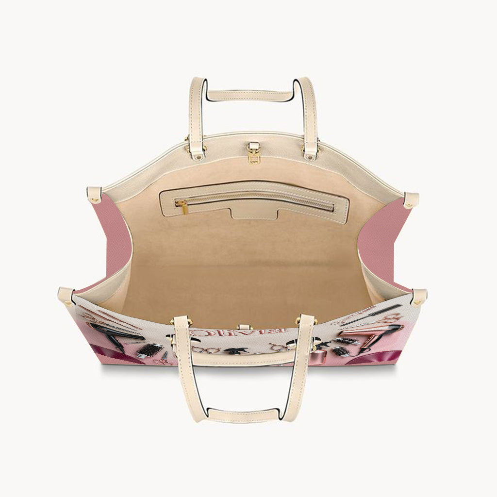 Coiffeuse fière - Sac à main en cuir personnalisé pour coiffeuse