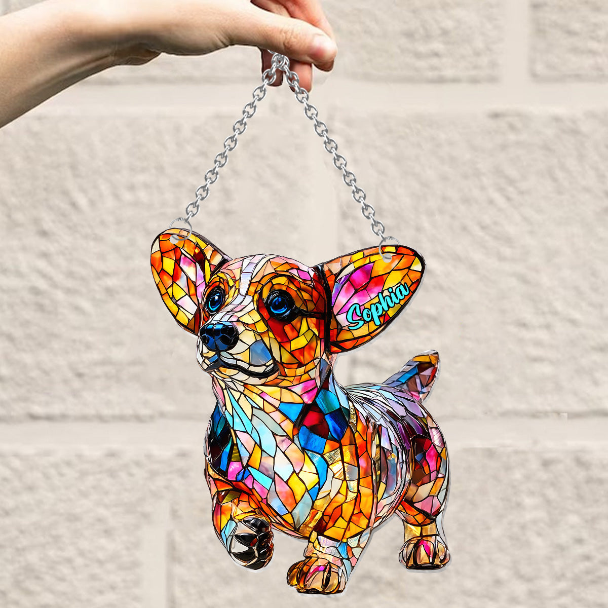 Adorable Corgi - Personalized Corgi Window Hanging Suncatcher Ornament
