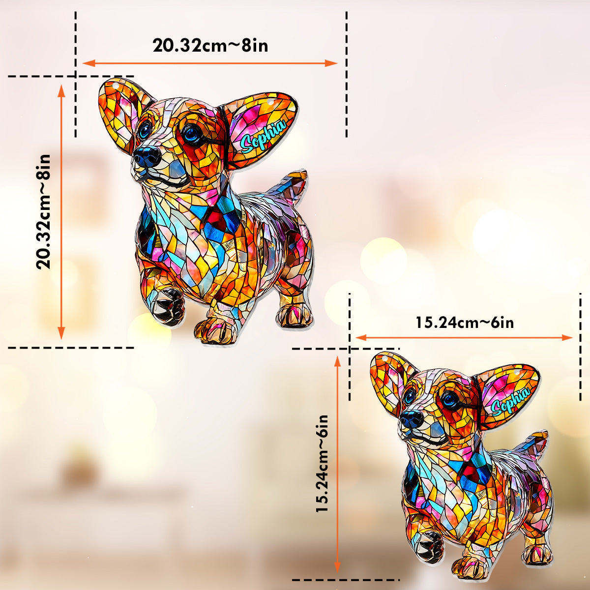Adorable Corgi - Personalized Corgi Window Hanging Suncatcher Ornament