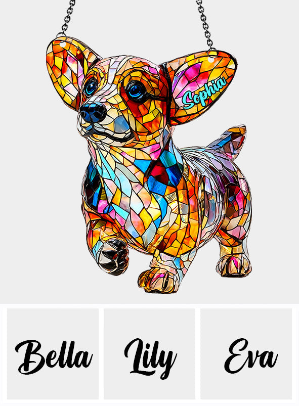 Adorable Corgi - Personalized Corgi Window Hanging Suncatcher Ornament