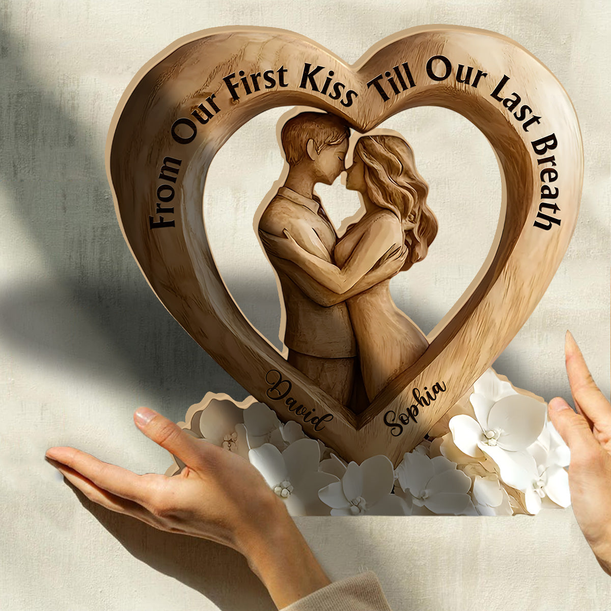 From Our First Kiss Till Our Last Breath - Personalized Couple Custom Shaped Acrylic Plaque