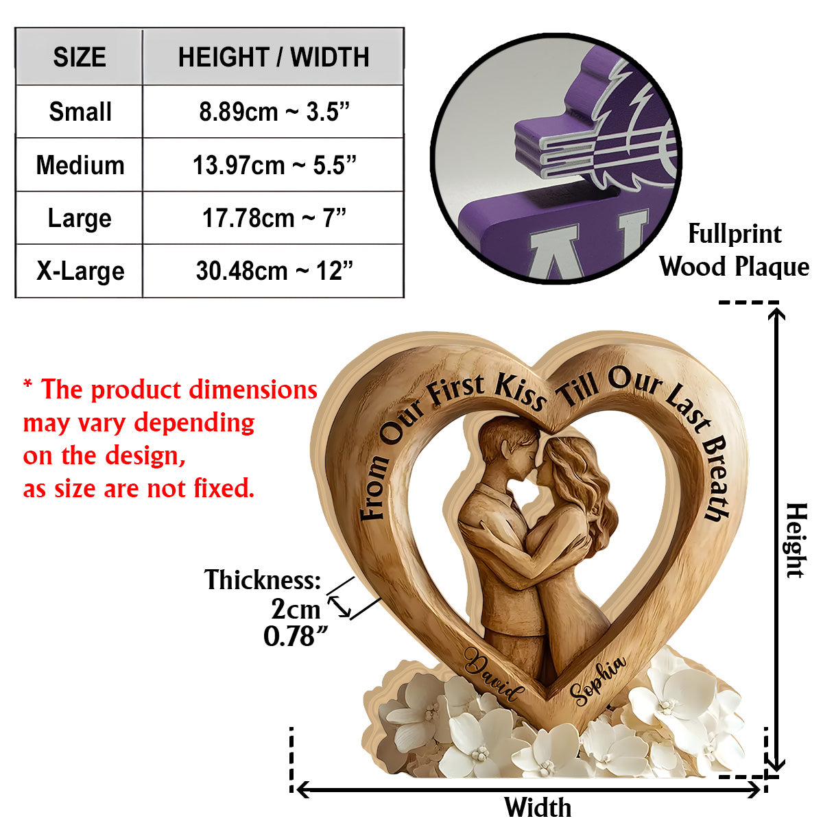 From Our First Kiss Till Our Last Breath - Personalized Couple Custom Shaped Acrylic Plaque