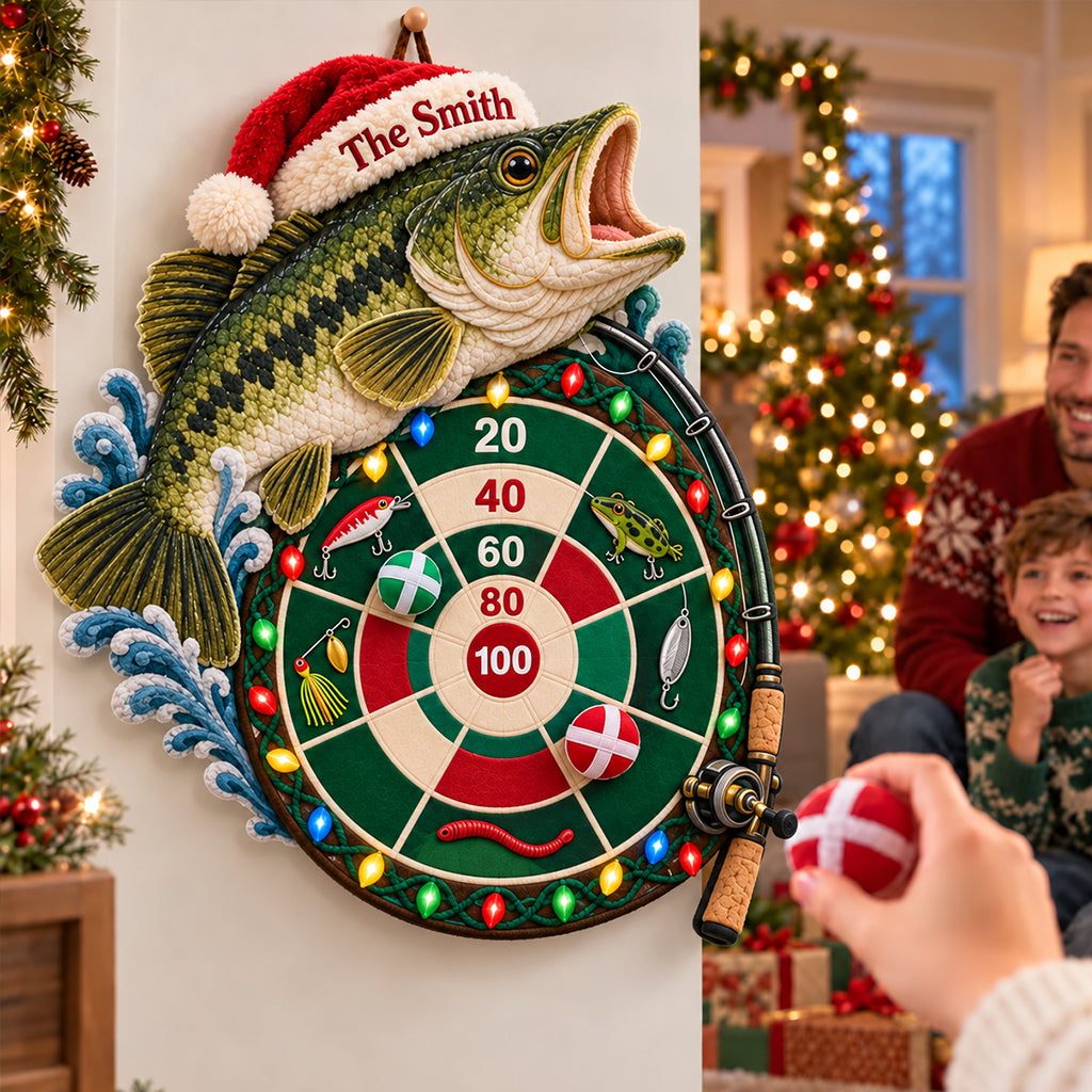 Fishing’s Merry Game Night - Personalized Fishing Sticky Ball Dart Board Set