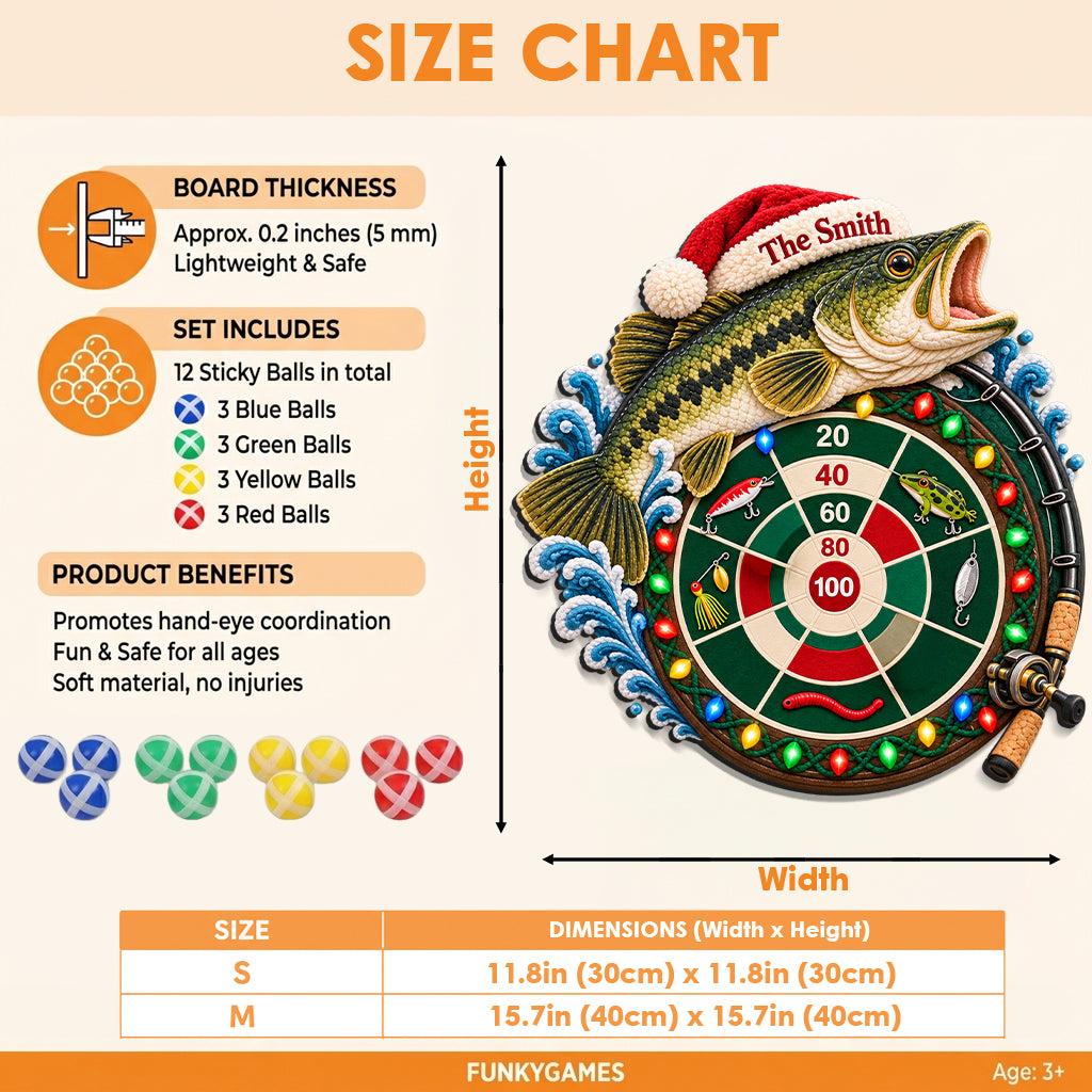 Fishing’s Merry Game Night - Personalized Fishing Sticky Ball Dart Board Set