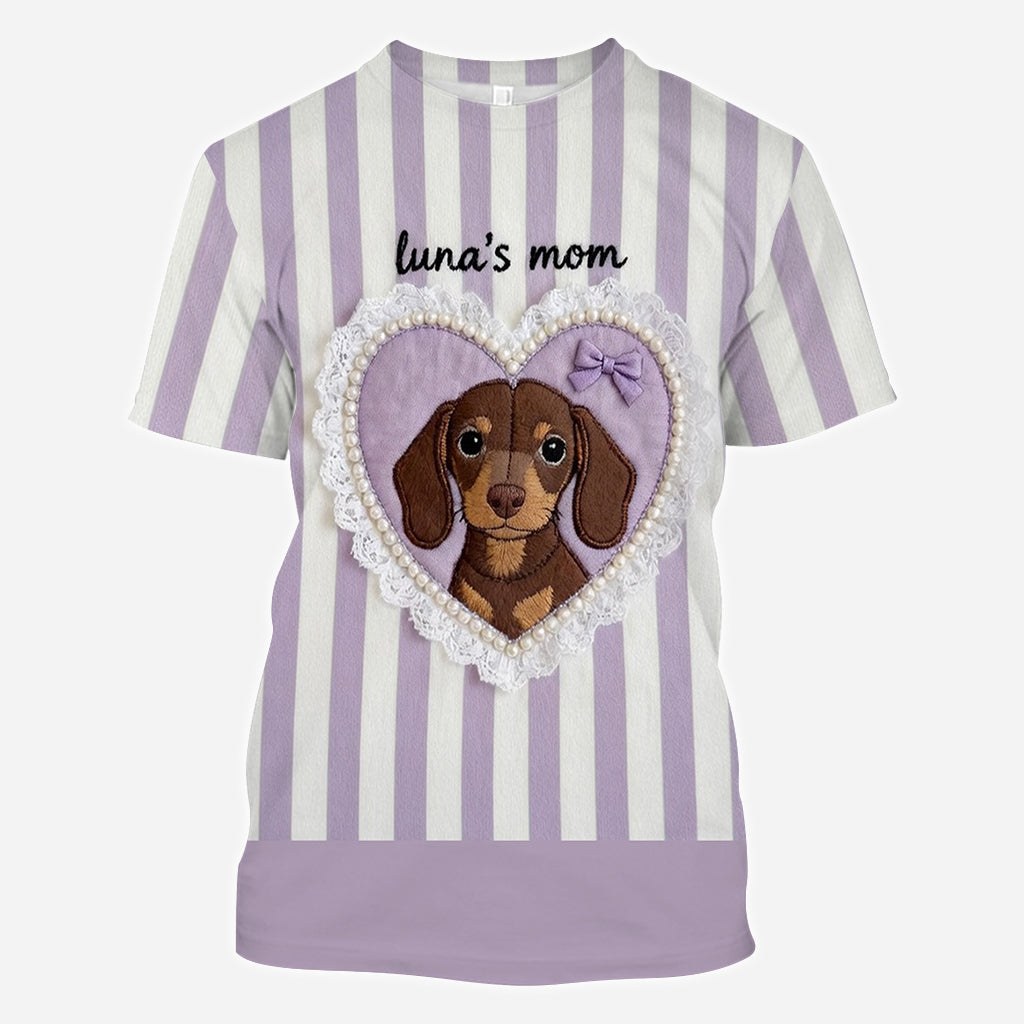 Personalisierbares Geschenk für Hundemama - T-Shirt mit Rundumdruck