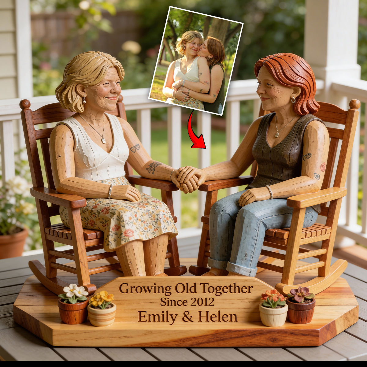 Growing Old Together - Personalized Couple Custom Shaped Acrylic Plaque