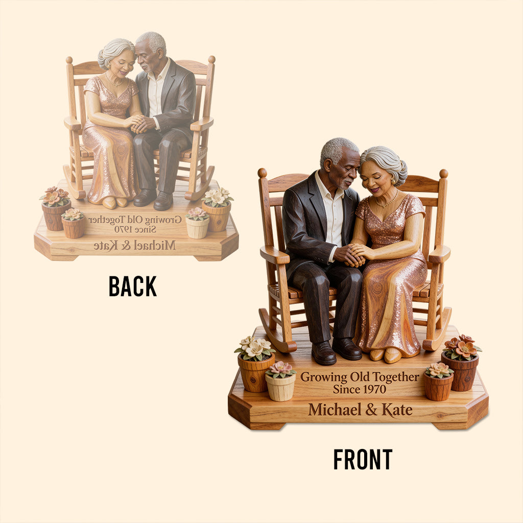 Growing Old Together - Personalized Couple Custom Shaped Acrylic Plaque