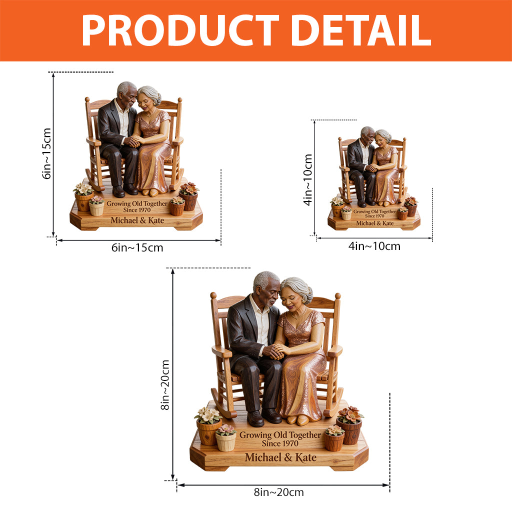 Growing Old Together - Personalized Couple Custom Shaped Acrylic Plaque