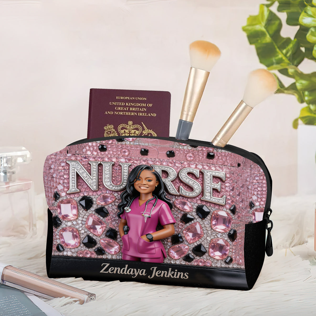 Any Title, Any Photo - Personalized Nurse Makeup Bag