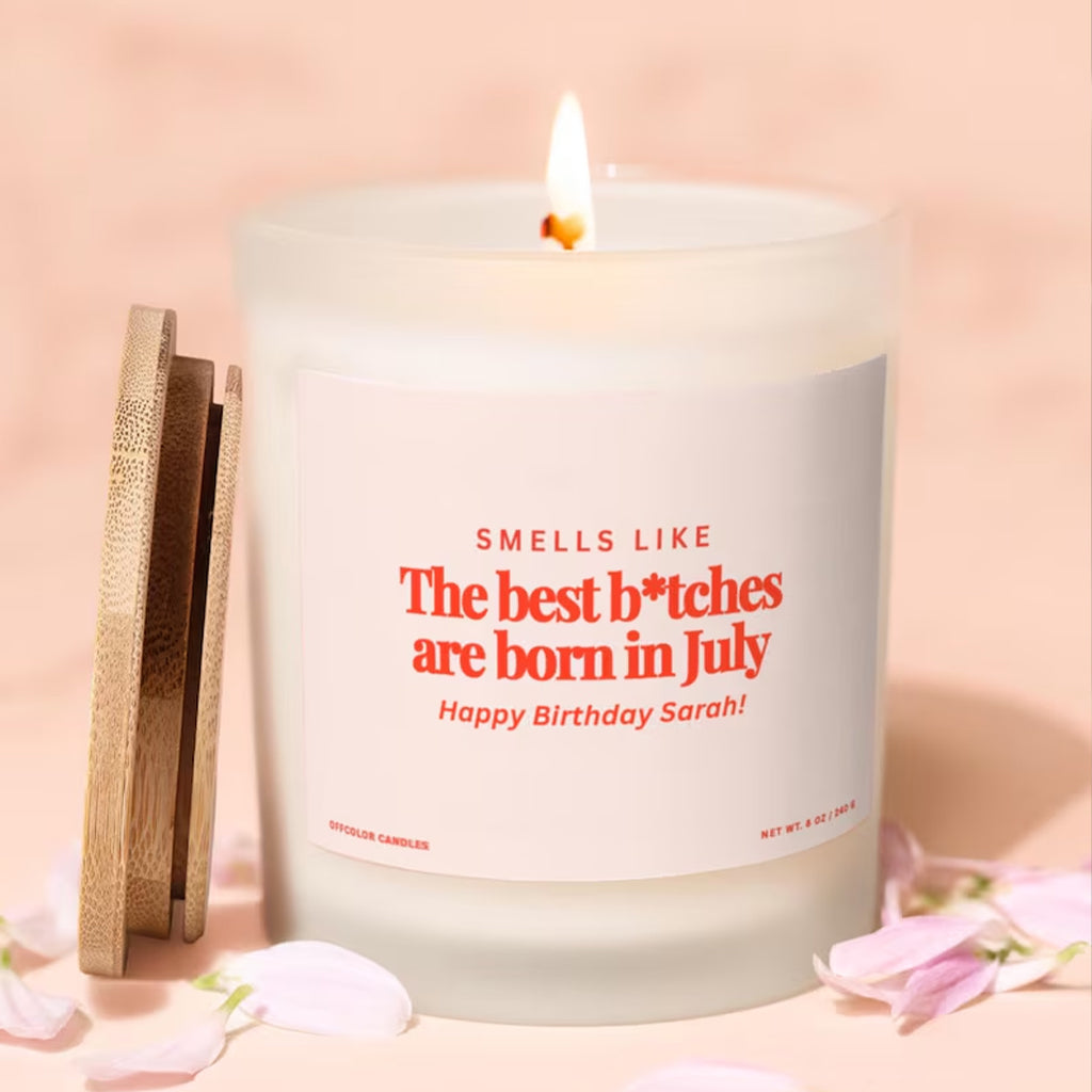 Funny Birthday Gift - Personalized Birthday Candle With Wooden Lid
