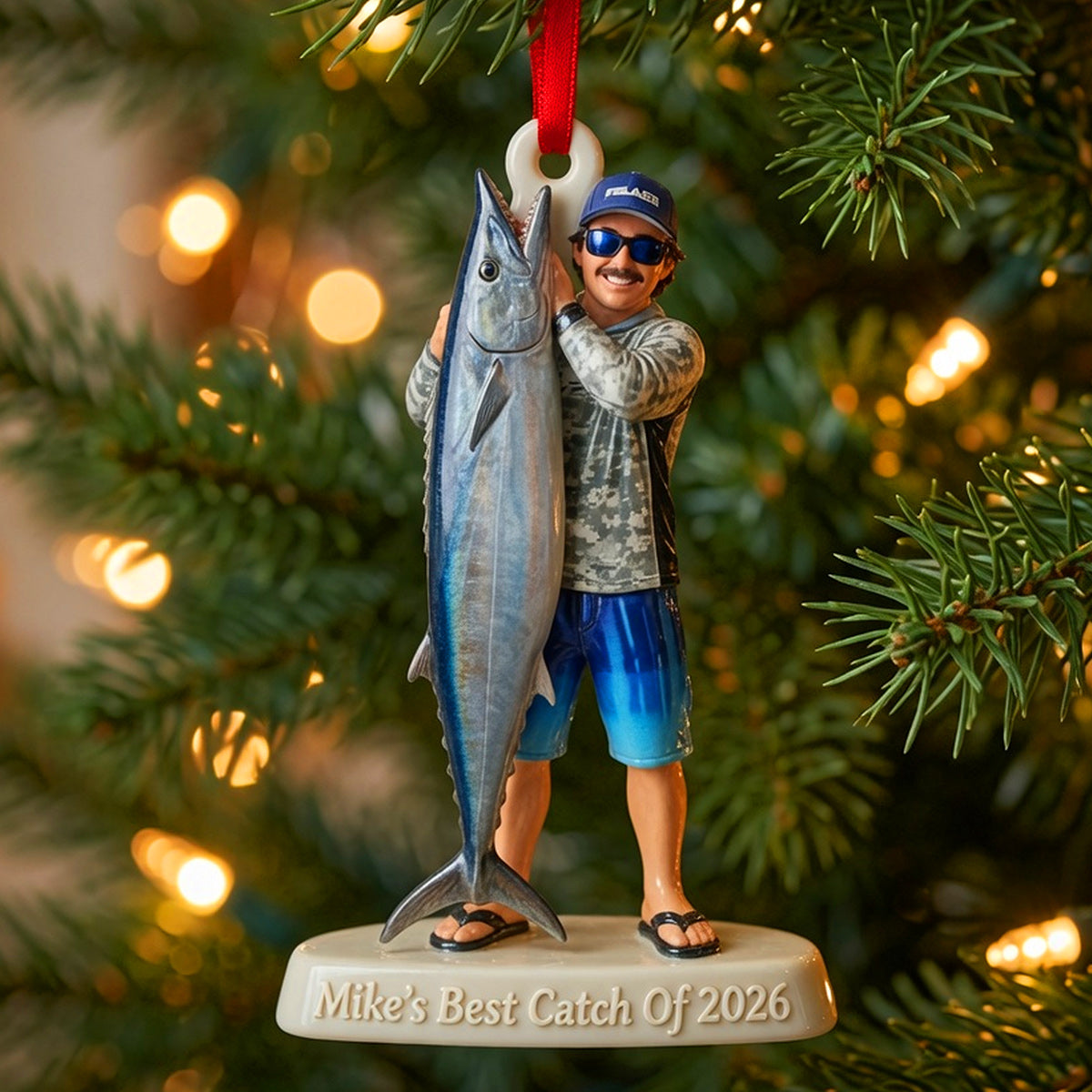 Custom From Any Photo - Personalized Fishing Premium 3D Ornament