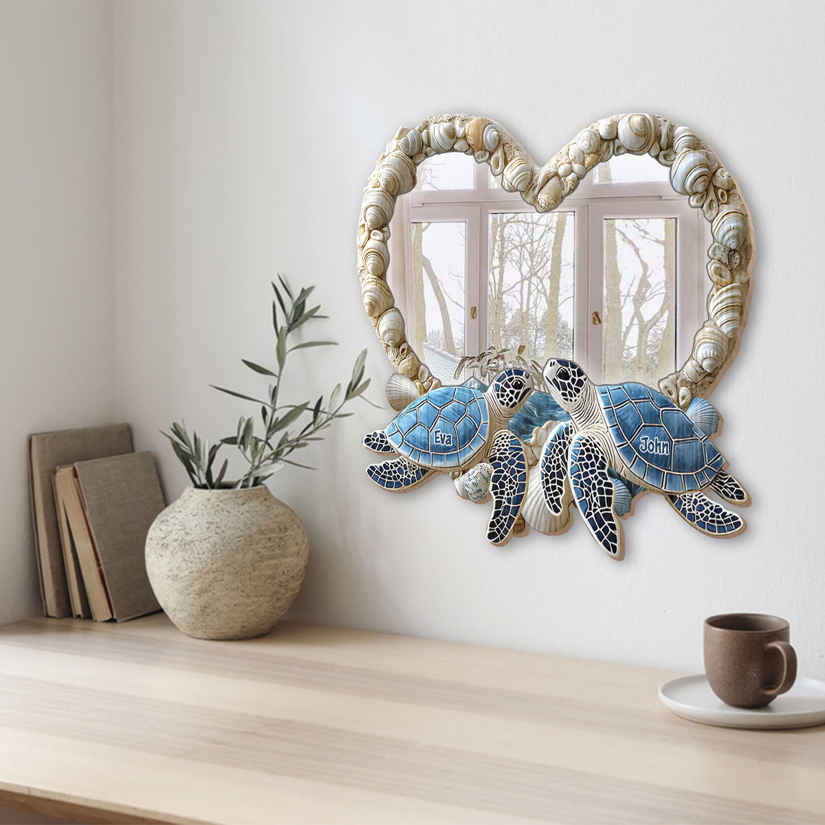 You & Me We Got This - Personalized Turtle Couple Wall Hanging Mirror