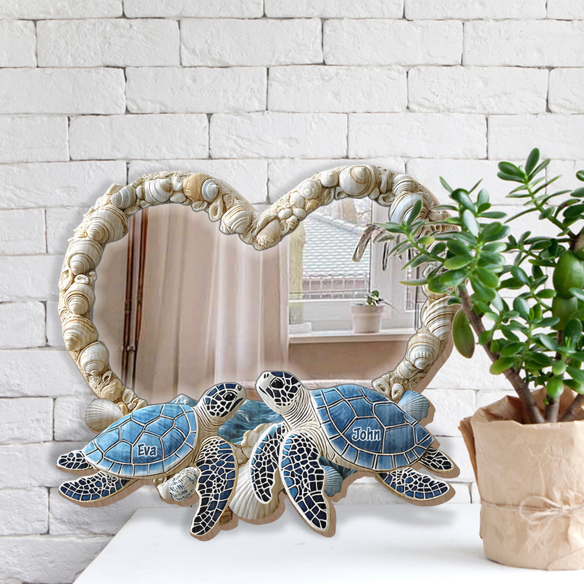 You & Me We Got This - Personalized Turtle Couple Wall Hanging Mirror