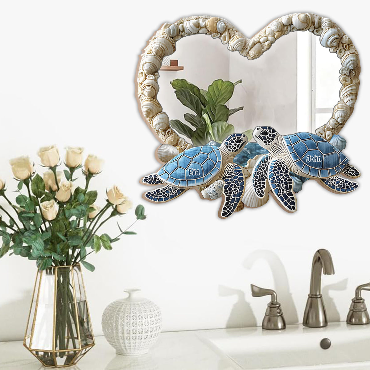 You & Me We Got This - Personalized Turtle Couple Wall Hanging Mirror