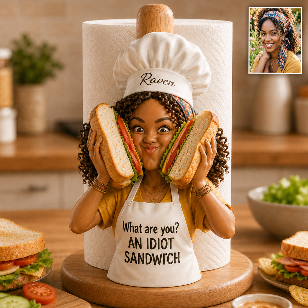 An Idiot Sandwich Funny Gift For Cooking Lovers - Personalized Cooking Paper Towel Stand