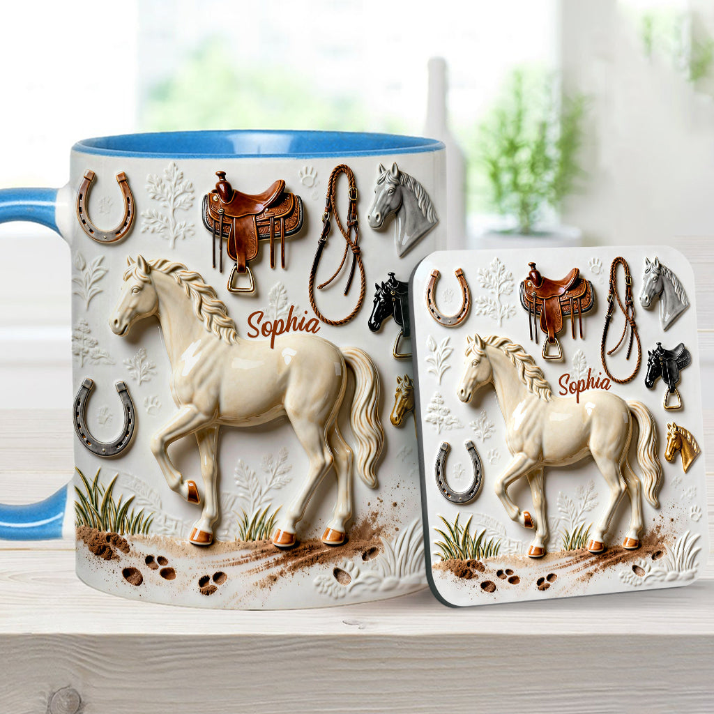 Strong Horse - Personalized Horse Accent Mug & Coaster