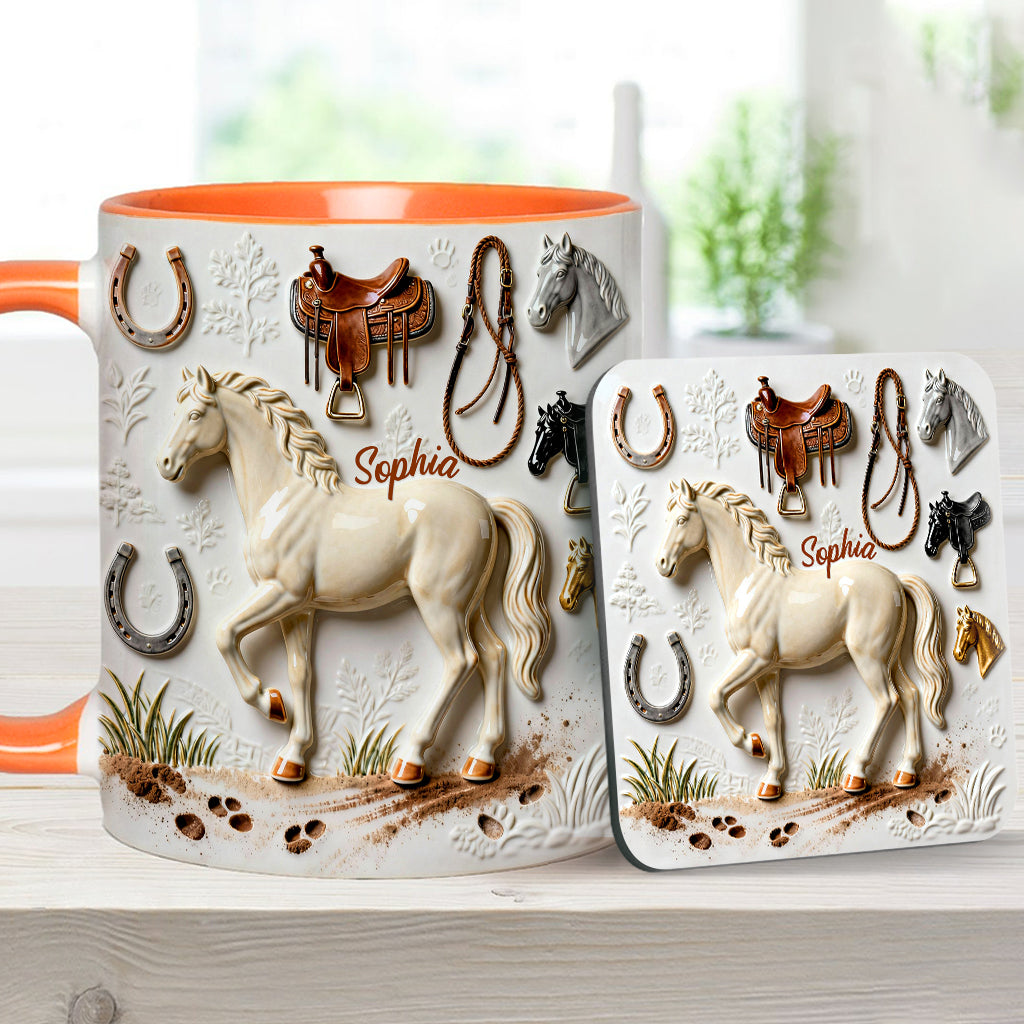 Strong Horse - Personalized Horse Accent Mug & Coaster
