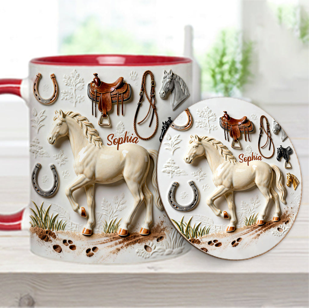 Strong Horse - Personalized Horse Accent Mug & Coaster