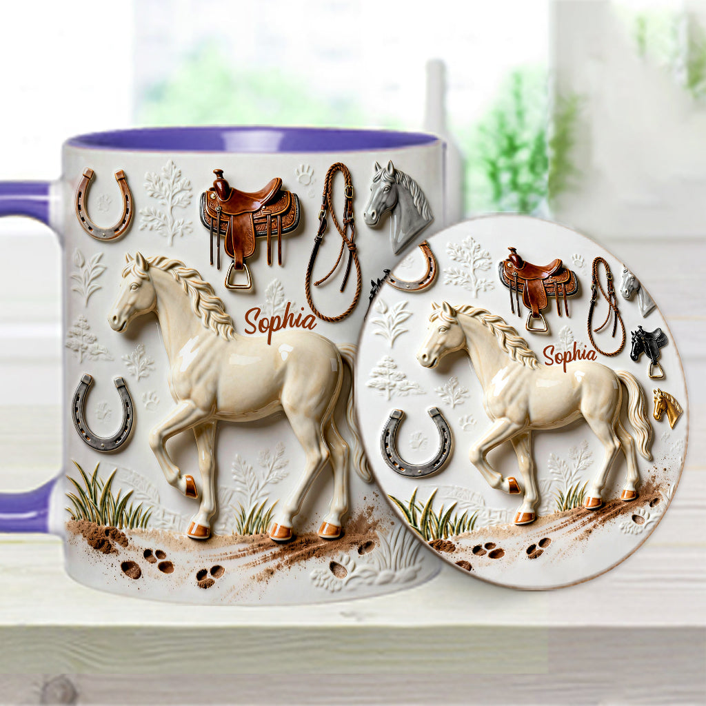 Strong Horse - Personalized Horse Accent Mug & Coaster