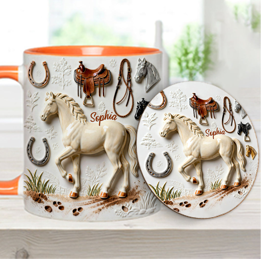 Strong Horse - Personalized Horse Accent Mug & Coaster