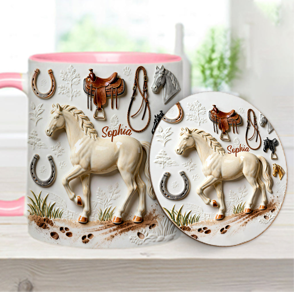 Strong Horse - Personalized Horse Accent Mug & Coaster